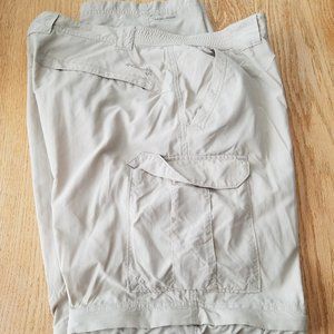 Columbia GRT Omnishade Convertible Hiking Fishing Pants Beige Men's L 37x32